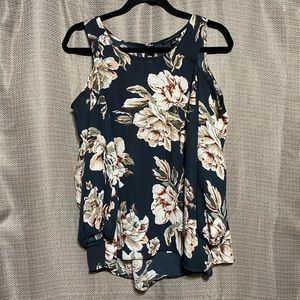 Signature Studio Cold Shoulder Floral Shirt